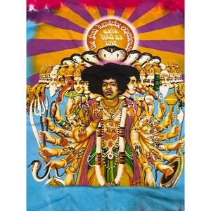Liquid Blue Jimi Hendrix Axis Bold As Love Tie Dye Graphic T-Shirt Mens 3XL